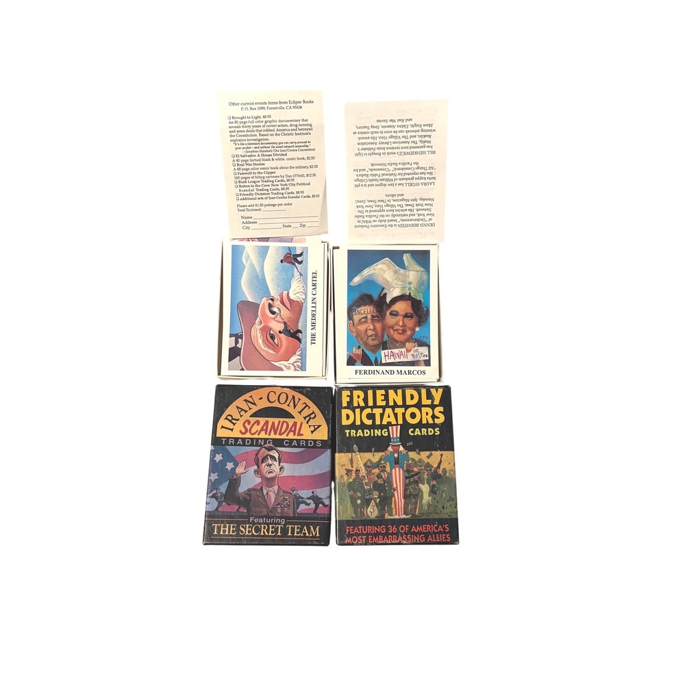 Eclipse Books Iran-Contra Scandal & Friendly Dictators Trading Card Sets Vintage